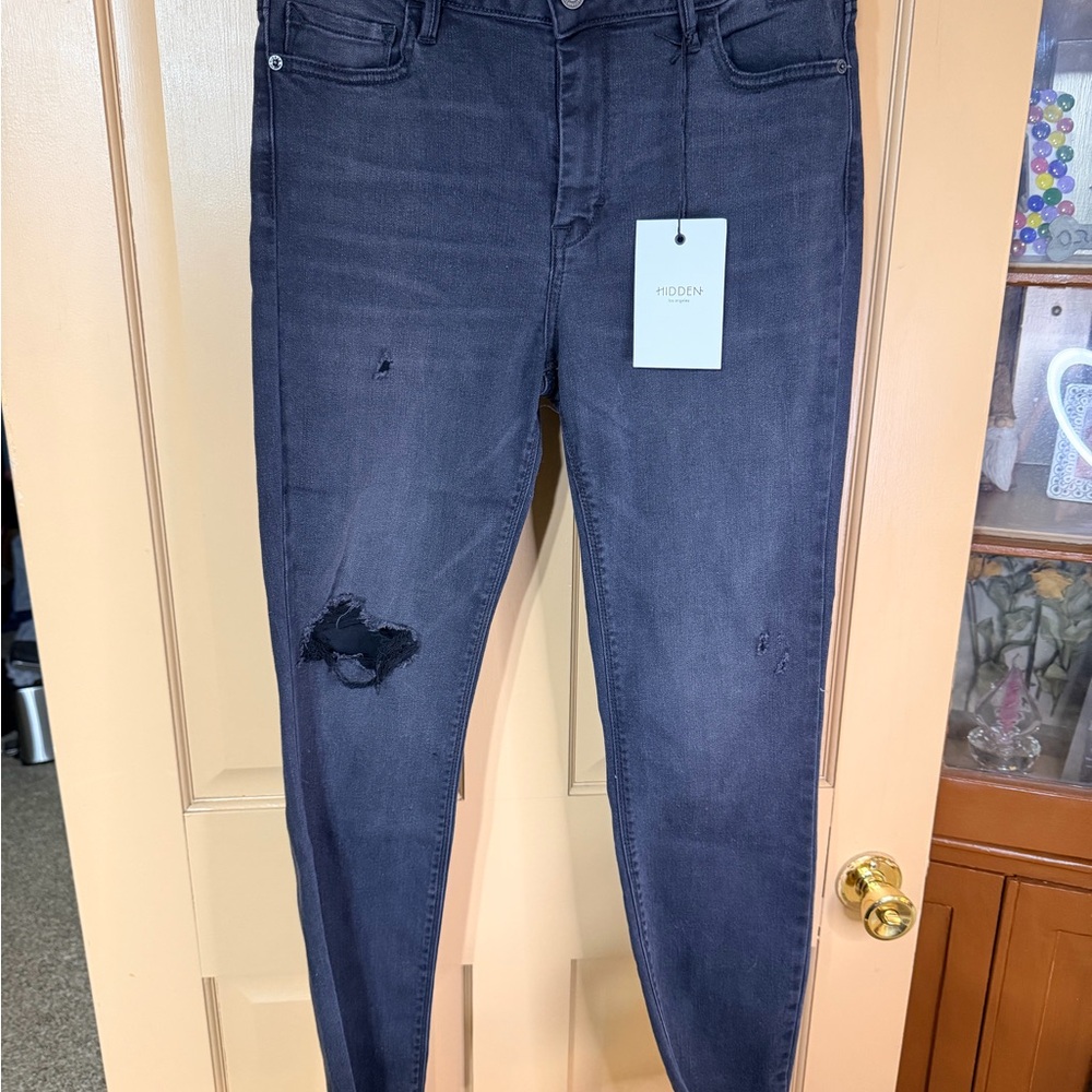 Modern Distressed Dark Blue Skinny Jeans